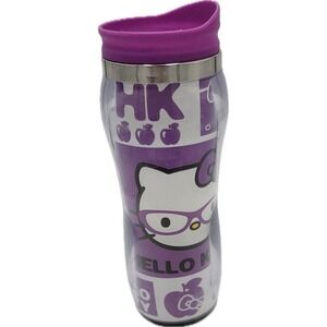 Hello Kitty Purple Water Tumbler Travel Cup Mug 16 Oz Sanrio Glasses Core Rare